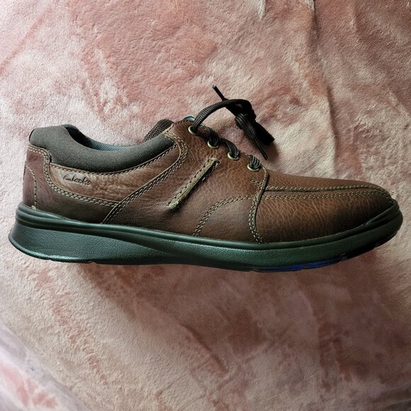 Mens Size 11.5W Clarks Cotrell Walk Oxford Brown Leather Cushioned Shoes NIB main image 4